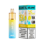 Big Bar 15K Pro Banana Ice pod kit with 15000 puffs, mesh coil, nic salt pods and rechargeable vape device